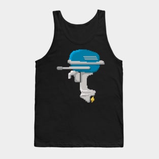 Vintage Outboard Motor in 8Bit Pixel Art Style Tank Top